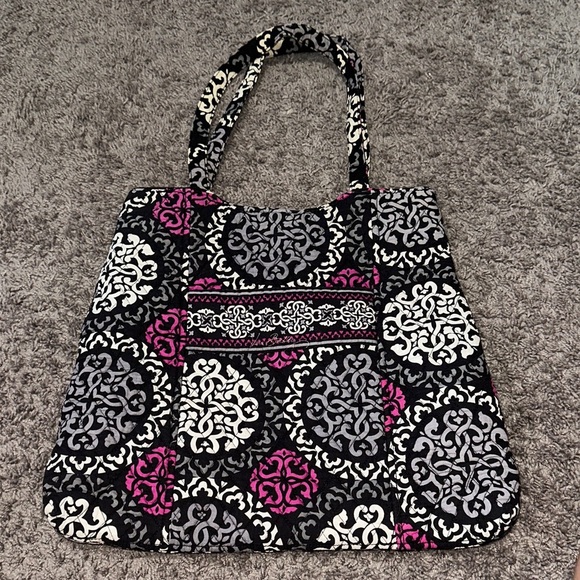 Vera Bradley Black, Pink, and Gray Patterned Tote - Picture 1 of 7